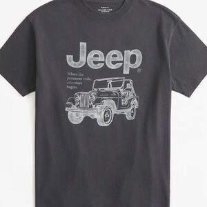 NWT Abercrombie & Fitch Dark Gray Jeep Graphic T-Shirt Tee